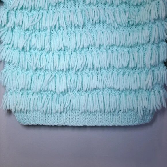 3/$20 Vintage Handmade Knit Kids Sweater Shag Raglan Scoop Neck Pullover 70s 80s - Picture 8 of 9